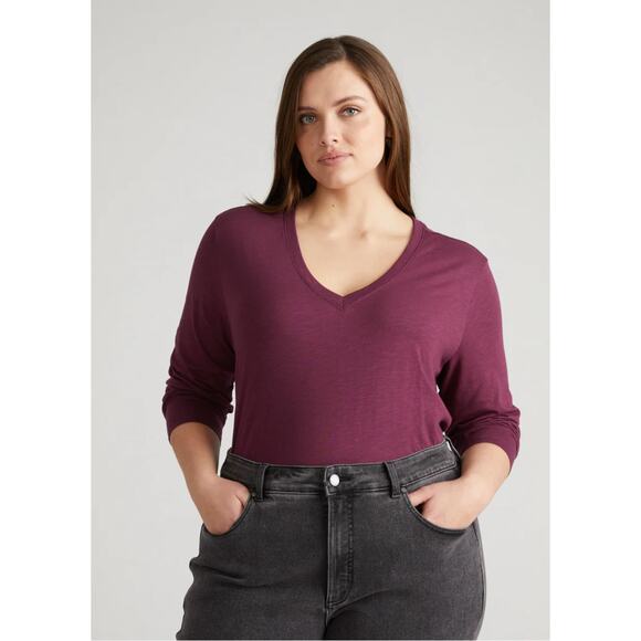 Universal Standard Phoenix Light As Air Tee 4XS 00 0 Jam Purple NWT Shirt V Rex - Picture 8 of 8